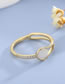 Fashion Gold Stainless Steel Diamond Shell Ring
