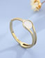 Fashion Gold Stainless Steel Diamond Shell Ring