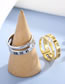 Fashion Gold Titanium Diamond Openwork Roman Numeral Ring