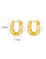 Fashion Gold Gold-plated Brass Geometric Earrings With Pearls