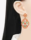 Fashion Red Alloy Diamond Geometric Flower Stud Earrings