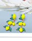 Fashion Yellow Alloy Drip Oil Lemon Earrings