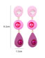 Fashion Rose Red Alloy Diamond Geometric Drop Earrings