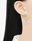 Fashion Gold Alloy Diamond Set Pearl Drop Oil Wine Glass Stud Earrings