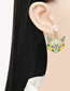 Fashion Color Alloy Diamond Drop Oil Cat Stud Earrings