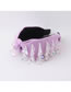 Fashion F Pink Fabric Crystal Tassel Wide-brimmed Headband