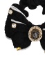 Fashion Black Fabric Alloy Diamond-encrusted Bow Tie Large Intestine Hair Rope