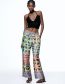 Fashion Printing Printed Lace-up Trousers