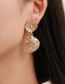 Fashion Silver Metal Geometric Shell Stud Earrings