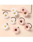Fashion Red And White Fabric Daisy Hair Rope Hair Clip Set