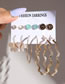 Fashion Gold Geometric Crystal Butterfly Wave Earrings Set