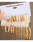 Fashion Gold-2 Alloy Geometric Pearl Wrap Earrings Set