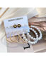Fashion Gold Alloy Diamond Geometric Pearl Earrings Set