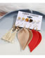 Fashion Color Leather Leaf Fringe Heart Earring Set