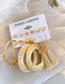 Fashion Gold Alloy Diamond Heart Straw Tassel Earring Set