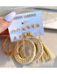 Fashion Gold Alloy Diamond Heart Straw Tassel Earring Set
