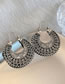 Fashion Silver Alloy Cutout Geometric Round Earrings