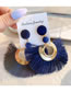 Fashion Blue Alloy Scalloped Tassel Stud Earrings