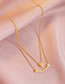 Fashion Gold Titanium Steel Love Smile Double Layer Necklace