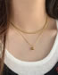 Fashion Gold Titanium Steel Gold Plated Bead Double Necklace