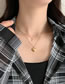 Fashion Gold Titanium Diamond Heart Double Necklace