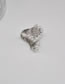 Fashion Silver Metal Pearl Irregular Staggered Ring