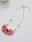 Fashion Pink Gradient Flower Crystal Beaded Necklace