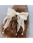 Fashion Champagne Bow Fabric Organza Pearl Bow Hair Clip