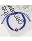 Fashion Purple Resin Cord Braided Eye Bracelet