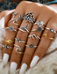 Fashion 9# Alloy Set Heart Diamond Flower Leaf Ring Set