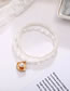 Fashion White Geometric Pearl Beaded Shell Double Anklet