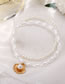 Fashion White Geometric Pearl Beaded Shell Double Anklet