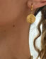 Fashion Gold Titanium Embossed Snake Medal Earrings