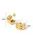Fashion Gold And Silver Titanium Colorblock C-shaped Stud Earrings