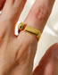 Fashion Gold Titanium Steel Glossy Square Exclamation Mark Ring