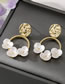 Fashion Three Size Yellow Flower Earrings 3 Alloy Geometric Petal Earrings