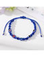 Fashion Blue Rope White Beads 6 Resin Round Eye String Braided Bracelet