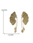 Fashion Silver Textured Scalloped Leaf Drop Earrings