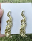 Fashion Gold Metal Irregular Wrinkle Stud Earrings