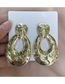 Fashion Gold Metal Bump Texture Drop Stud Earrings