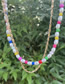 Fashion Color Colorful Rice Beads Beaded Geometric Double Layer Necklace
