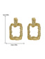 Fashion #2 Gold Metal Embossed Drop Stud Earrings