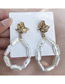 Fashion White Resin Geometric Pearl Braided Stud Earrings