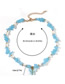 Fashion Light Blue Resin Gravel Beaded Butterfly Necklace