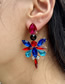 Fashion Style Two Color Alloy Diamond Dragonfly Stud Earrings
