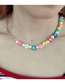 Fashion Plastic Suit (accessory Color Is Random) Colorful Soft Pottery Smiley Pearl Beaded Splicing Chain Necklace Bracelet Set