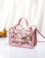 Fashion Pink Large Capacity Crossbody Bag With Pvc Print Lock  Pvc