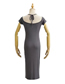 Fashion Black Solid Color Halter Strap V-neck Dress  Cotton