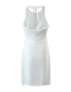 Fashion White Solid Color Back Chain Sleeveless Dress  Cotton