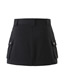 Fashion Black Solid Multi-pocket Button Down Skirt  Cotton
